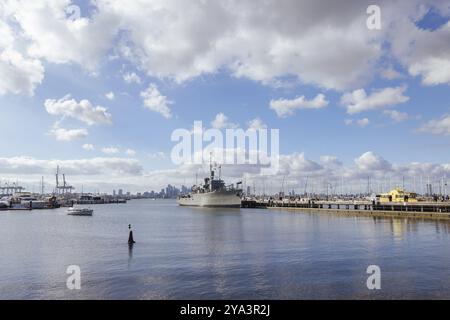 Porto di Williamstown e lungomare vicino al Gem Pier a Melbourne, Victoria, Australia, Oceania Foto Stock