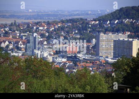 Vista della città di Leonberg nel quartiere di Boeblingen Foto Stock