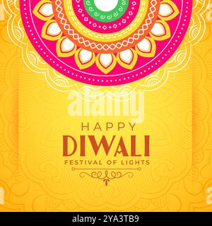 decorative happy diwali 2024 desidera vettoriale di sfondo rangoli Illustrazione Vettoriale