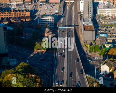 Immagine aerea di Leeds, Regno Unito. Foto Stock