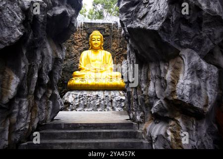 Phra si Ariya Mettrai buddha o Bodhisattva Maitreya per i thailandesi che viaggiano visitare il rispetto pregare benedizione sacro mistero di Wat Lak si Rat Sam Foto Stock