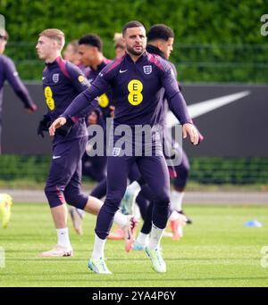 L'inglese Kyle Walker durante una sessione di allenamento al Tottenham Hotspur Training Ground di Londra. Data foto: Sabato 12 ottobre 2024. Foto Stock