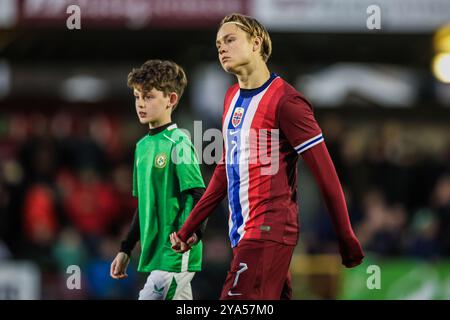 11 ottobre 2024, Turners Cross Stadium, Cork, Irlanda - Andreas Schjelderup norvegese durante le qualificazioni al Campionato UEFA Under 21, Repubblica di Foto Stock
