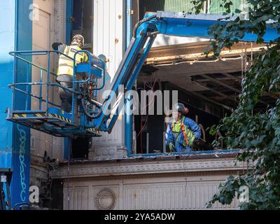 Glasgow, Scozia, Regno Unito. 10 ottobre 2024: La demolizione dell'O2 ABC a Glasgow. Foto Stock