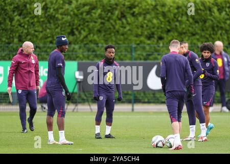Angel Gomez durante la sessione di allenamento dell'Inghilterra in vista della partita Finlandia contro Inghilterra Nations League al Tottenham Hotspur Training Ground, Enfield, Regno Unito il 12 ottobre 2024 Credit: Every Second Media/Alamy Live News Foto Stock