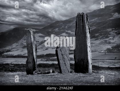 Machrie Moor circoli di pietra Foto Stock