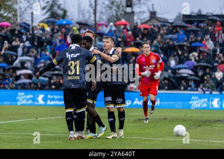 Aarau, Svizzera. 12 ottobre 2024. Aarau, Svizzera, 12 ottobre 2024: Marcatore Mamadou Fofana (47 Aarau) durante l'amichevole tra FC Aarau e FC Schalke 04 al Bruegglifeld di Aarau, Svizzera. Philipp Kresnik (Philipp Kresnik/SPP) credito: SPP Sport Press Photo. /Alamy Live News Foto Stock