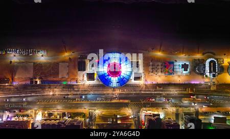 Vedute aeree del lungomare di Brighton, nell'est del sussex UK di notte Foto Stock