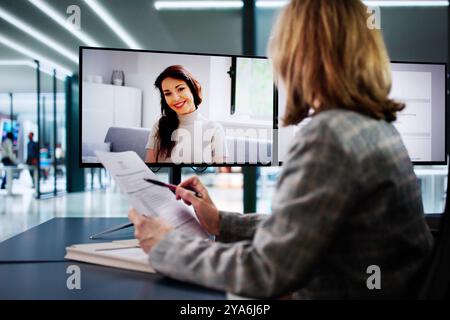 Videoconferenza online colloquio di lavoro chiamata di riunione Foto Stock