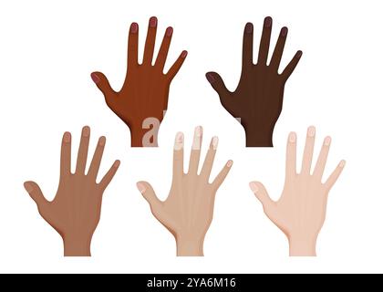 Lato anteriore delle mani disegno vettoriale. Illustrazione Vettoriale