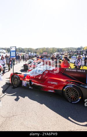 88 PEREZ COMPANC Luis (arg), NIELSEN Nicklas (dnk), WADOUX DUCELLIER Lilou (fra), Richard mille AF Corse, ORECA LMP2 07, griglia durante il Motul Petit le Mans 2024, undicesimo round del 2024 IMSA Sportscar Championship, dal 10 al 12 ottobre 2024 sul circuito Michelin Raceway Road Atlanta a Braselton, Stati Uniti d'America - Photo Joao Filipe Media/DPPI Foto Stock