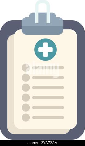 Appunti medici che mostrano la lista di controllo, documento per il concetto sanitario e assicurativo Illustrazione Vettoriale