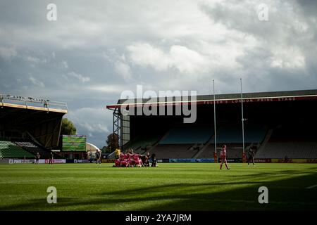 Londra, Regno Unito. 12 ottobre 2024. Londra, Inghilterra, 12 ottobre 2024: Premiership Womens Rugby game tra Harlequins e Gloucester-Hartpury a Twickenham Stoop a Londra, Inghilterra. (Pedro Porru/SPP) credito: SPP Sport Press Photo. /Alamy Live News Foto Stock