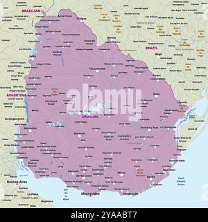 Semplice mappa politica dell'Uruguay Illustrazione Vettoriale