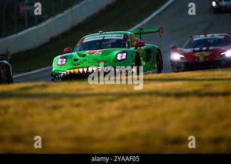 77 HEINRICH Laurin (deu), ANDLAUER Julien (fra), CHRISTENSEN Michael (dnk), AO Racing, Porsche 911 GT3 R, azione durante il Motul Petit le Mans 2024, 11° round del Campionato IMSA Sportscar 2024, dal 10 al 12 ottobre 2024 sul circuito Michelin Raceway Road Atlanta a Braselton, Georgia, Stati Uniti d'America - Photo Joao Filipe/DPPI Credit: DPPI News Live/Alamy Foto Stock