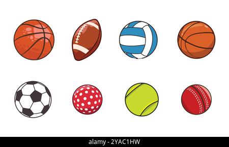 Illustrazione della palla sportiva, vettore della palla sportiva, illustrazione del calcio, illustrazione della palla sportiva, vettore pallone da calcio Illustrazione Vettoriale