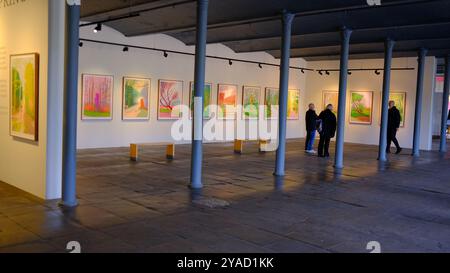 Salts Mill, David Hockney Exhibition, The Arrival of Spring, Saltaire West Yorkshire Foto Stock