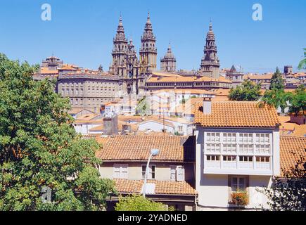 Panoramica di La Herradura giardini. Santiago de Compostela, La Coruña provincia, Galizia, Spagna. Foto Stock