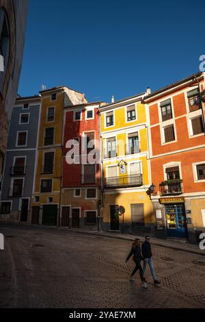 Calle Alfonso VIII a Cuenca, Castiglia–la Mancha, Spagna, Europa Foto Stock