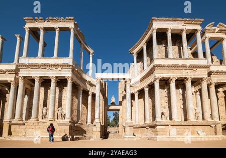 Teatro Romano di Merida, Caceres, Estremadura, Spagna, Europa Foto Stock