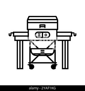 icona del trasportatore o simbolo della linea moderna. Grafica a linee vettoriali e design a icone con un contorno audace. Simbolo minimalista Pixel Perfect in bianco e nero isolato Illustrazione Vettoriale