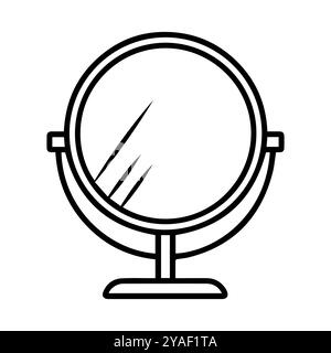 icona di specchiatura o simbolo di linea moderna. Grafica a linee vettoriali e design a icone con un contorno audace. Bianco e nero simbolo minimalista Pixel Perfect bianco isolato Illustrazione Vettoriale