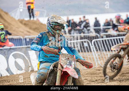 Weston-super-Mare, Somerset, Inghilterra, Regno Unito. 13 ottobre 2024. Ashley avida, 2° posto, in azione. Quest'anno segna il 41° anniversario della prestigiosa Weston Beach Race e promette di essere un evento spettacolare che celebra oltre quattro decenni di crediti fuori strada John Rose/Alamy Live News Foto Stock