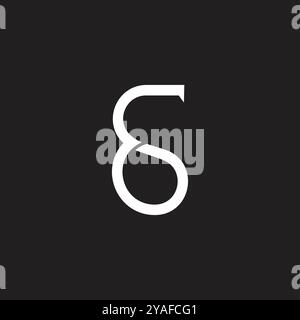 lettere e curve collegate linee semplici vettore del logo Illustrazione Vettoriale