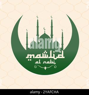 profeta islamico mawlid al nabi evento di compleanno vettore di sfondo Illustrazione Vettoriale