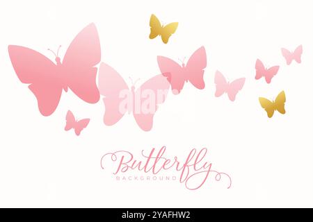 le eleganti farfalle sciamano decorativo con sfondo pastello vettoriale Illustrazione Vettoriale