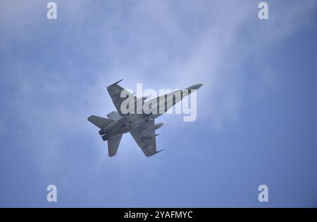 MC Donnell Douglas CF-18 Hornet durante un'esercitazione Air Defender su Schleswig-Holstein, Germania, Europa Foto Stock