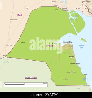 Semplice mappa politica del Kuwait Illustrazione Vettoriale