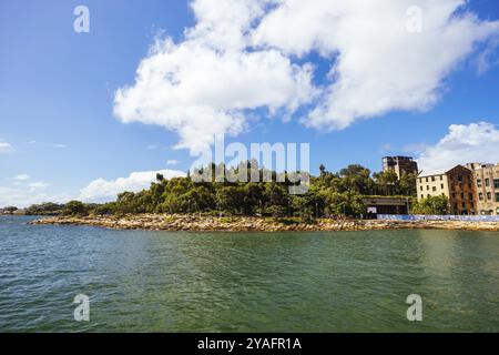 SYDNEY, AUSTRALIA, 3 DICEMBRE 2023: L'area di Barangaroo Reserve di Sydney vicino alle Rocks a Sydney, nuovo Galles del Sud, Australia, Oceania Foto Stock