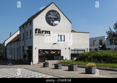Wemmel, regione fiamminga, Belgio, 09 01 2021 The Farm Retail Shop, un minimarket di alimenti biologici, Europa Foto Stock