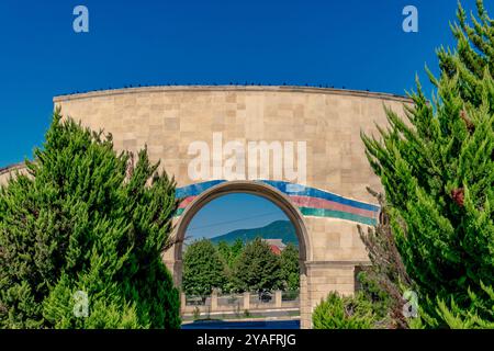 Vista panoramica di Oguz, Azerbaigian. Agosto 2024. Foto Stock