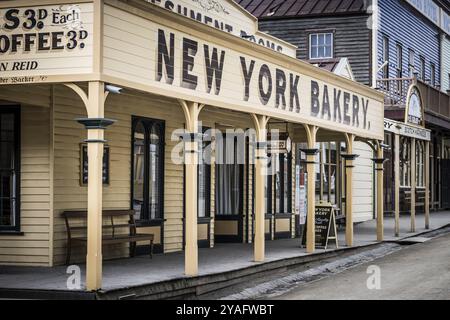 SOVEREIGN HILL, AUSTRALIA, 17 aprile: Sovereign Hill è un museo all'aperto che riproduce l'atmosfera di una città della corsa all'oro a Ballarat, Australia, su Apri Foto Stock