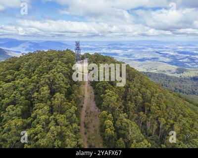 La vetta del Monte St Leonard in una calda giornata estiva vicino a Healesville, Victoria, Australia, Oceania Foto Stock