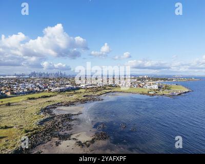 Jawbone Marine Sanctuary in una giornata invernale a Williamstown, Melbourne, Victoria, Australia, Oceania Foto Stock