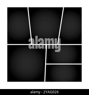 modelli di cornici collage vuoti per foto e immagini vettoriali Illustrazione Vettoriale