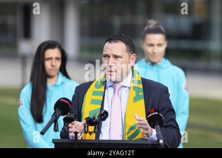 MELBOURNE, AUSTRALIA, 3 LUGLIO: James Johnson, CEO di Football Australia all'apertura ufficiale della struttura di allenamento australiana Matildas e FIFA Foto Stock