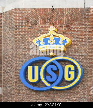 Saint Gilles, regione di Bruxelles-capitale, Belgio, 09 07 2019 biglietteria dello stadio Union Saint Gilloise, Europa Foto Stock