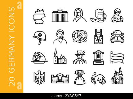 Set icone Germania Illustrazione Vettoriale