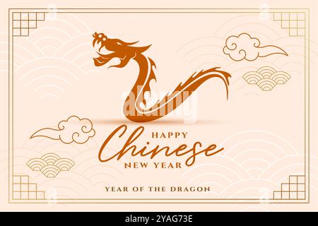vettore di sfondo del drago zodiaco cinese del nuovo anno 2024 decorativo Illustrazione Vettoriale