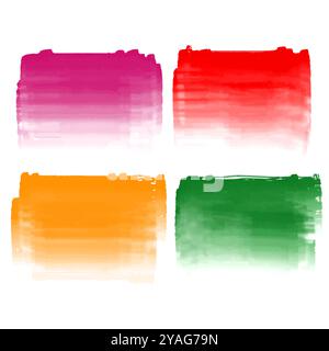 sfondo astratto dalla texture grintosa dai colori vivaci con effetto vettoriale del tratto del pennello Illustrazione Vettoriale