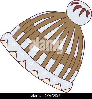 Berretto a righe con finitura decorativa Illustrazione Vettoriale