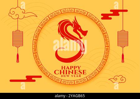 tradizionale vettore di design dello sfondo del nuovo anno cinese 2024 Illustrazione Vettoriale