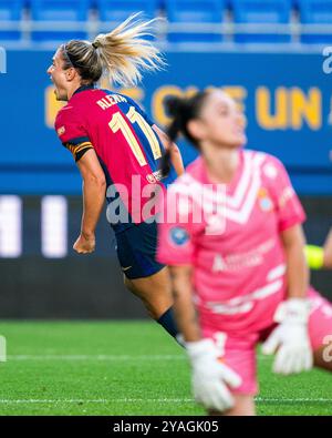 Barcellona, Spagna. 13 ottobre 2024. Sant Joan Despi, Spagna, 13 ottobre 2024. Spagnolo LigaF: FC Barcelona V RCD Espanyol. (11) Alexia Putellas celebra la sua partitura. Crediti: Joan G/Alamy Live News crediti: Joan Gosa/Alamy Live News Foto Stock