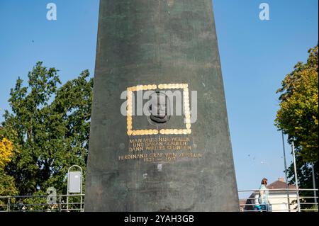 Friedrichshafen Baden Württemburg Germania 20 settembre 2024 Zeppelin Memorial Foto Stock