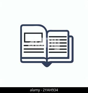 Apri immagine grafica vettoriale dell'icona del libro. Illustrazione Vettoriale