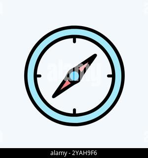 immagine grafica vettoriale icona bussola. Illustrazione Vettoriale